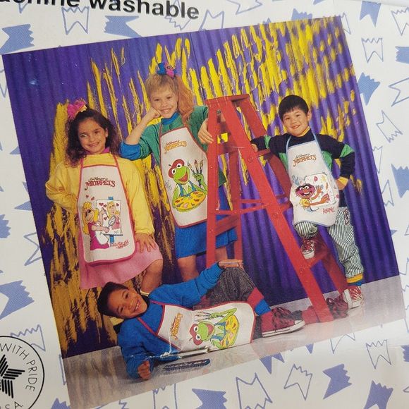 Vintage Miss Piggy Apron Smock Jim Henson's Muppets Toddler Size 8 NOS Unopened - Picture 2 of 8